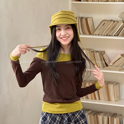 LEOHAPPY女童长袖t恤假两件儿童打底衫春秋款不规则拼接大童上衣