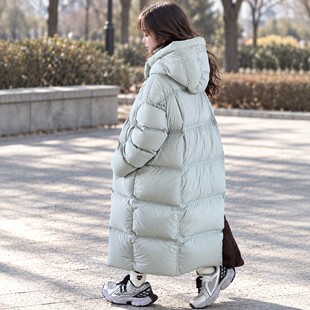 韩国儿童长款加厚羽绒服2026新款男女童90绒过膝连帽洋气大童外套