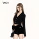星河闪烁 气质千金风精致镶钻V领针织开衫 外搭长袖 VOCK 短款 上衣