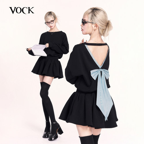 VOCK 甜心派对 辣妹小个子加绒卫衣裙情人节显瘦长袖蓬蓬裙连衣裙