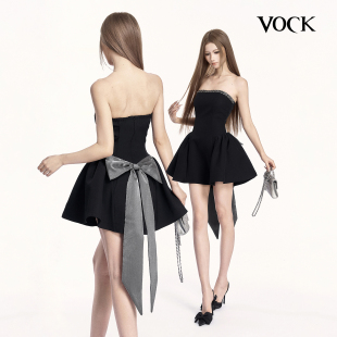 千金高级感小黑裙情人节闪钻年会礼服连衣裙子 法式 VOCK 浪漫挽歌