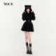 暗黑甜酷少女显瘦收腰长袖 VOCK 恶魔小猫 卫衣秋冬加绒连衣裙辣妹