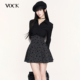 VOCK 玫瑰岛屿 暗黑日系学院少女条纹超高腰鱼骨显瘦百褶半身裙子