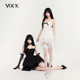 VOCK 浮梦幻夜 暗黑浪漫情人节不规则收腰显瘦吊带连衣裙闺蜜礼裙