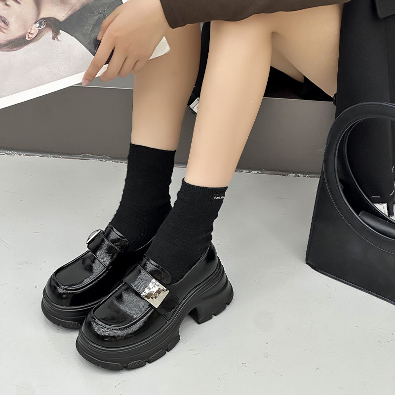 厚底乐福鞋秋季女士英伦风小皮鞋