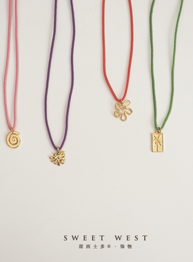 甜西士多多巴胺几何镀金项链