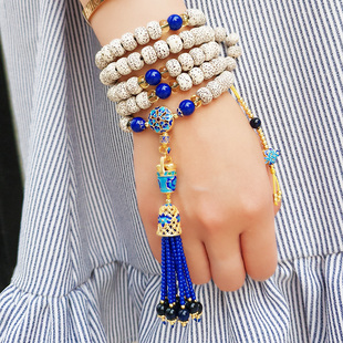 星月菩提手串108颗 菩提子佛珠项链男桶株正月佛系手链女古风流苏