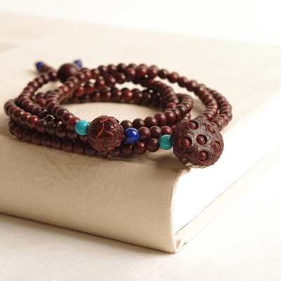 原创小叶紫檀木手串108颗4mm红木