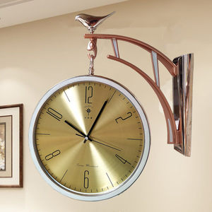 双面石英钟表客厅两面挂钟欧式现代简约北欧轻奢大气静音时尚时钟