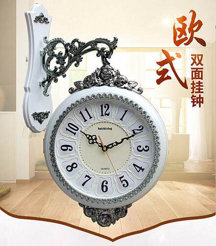 海之星双面挂钟 欧式现代豪华钟表 大号创意时尚静音墙钟客厅包邮 - 封面