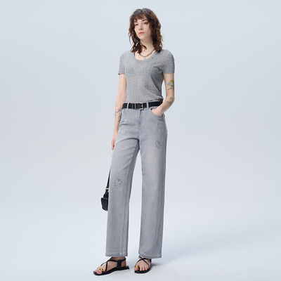 MEFOREVER真我永恒2025夏款直筒牛仔裤2523C25049吊799