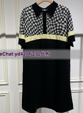 ME FOREVER/真我永恒2024夏翻领撞色短袖连衣裙女2424D13149-1199