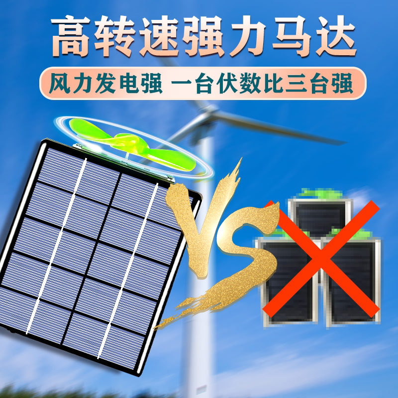 万能型两三轮电动车太阳能增程续航器电瓶车风力发电机48v60v 72v