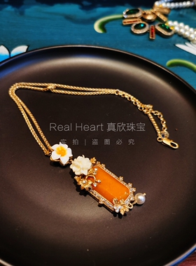中古饰品经典山茶花项链女小众设计高级感手工精致独特气质