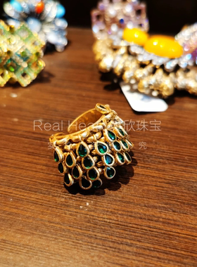 中古饰品经典山茶花戒指女小众设计高级感手工精致独特气质