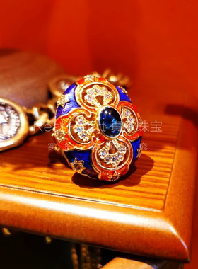 中古饰品经典山茶花戒指女小众设计高级感手工精致独特气质