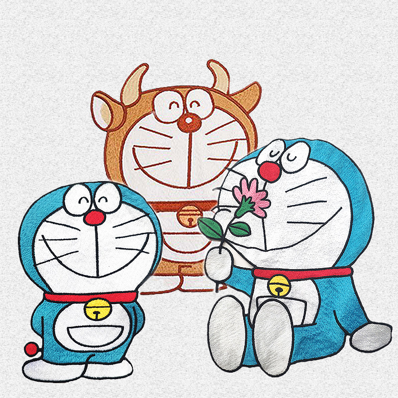 新货哆啦a梦补丁贴水溶重工刺绣装饰破洞修补叮当猫布贴大贴花