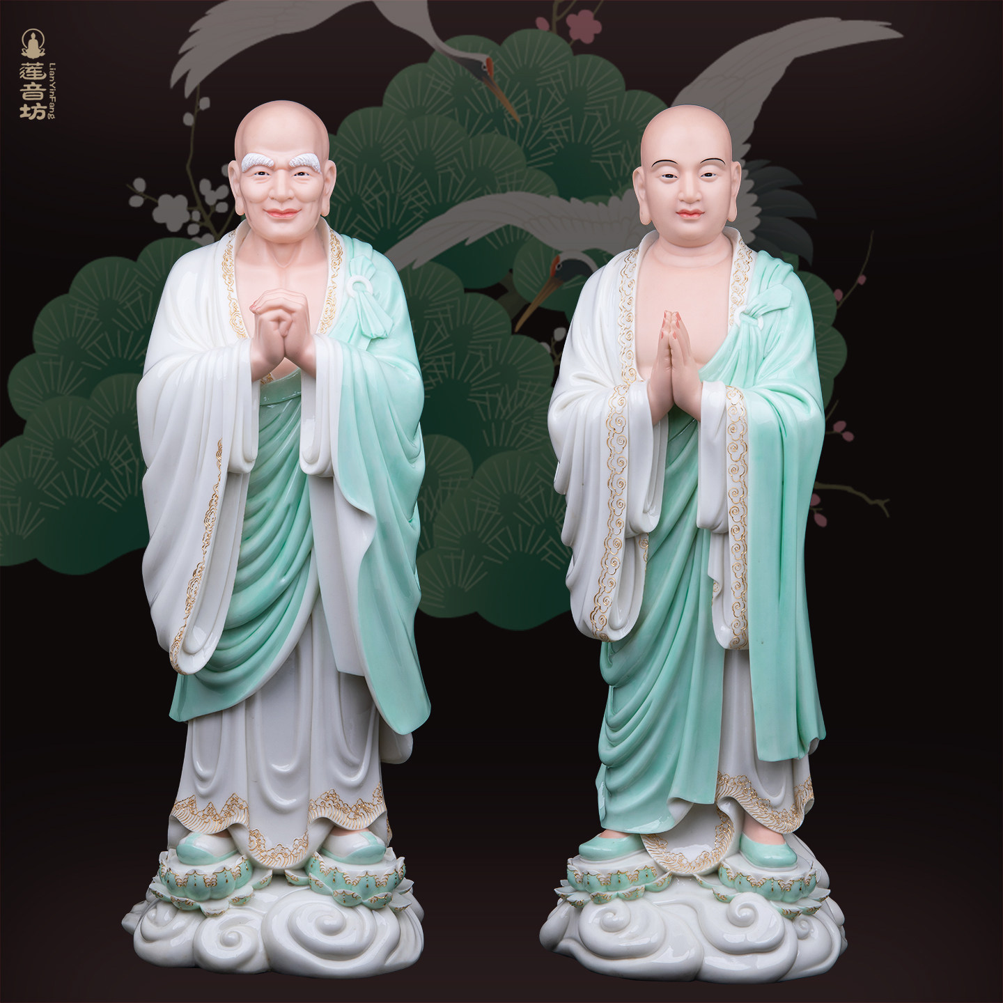 36英寸阿难迦叶寺庙佛像摆件