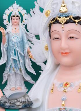 一叶观音佛像摆件汉白玉