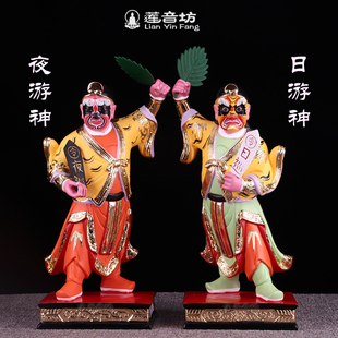16英寸日巡夜游神像地府阴神将军树脂摆件手工绘画供奉神像摆件