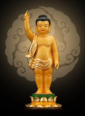 浴佛节释迦佛铜鎏金寺庙摆件