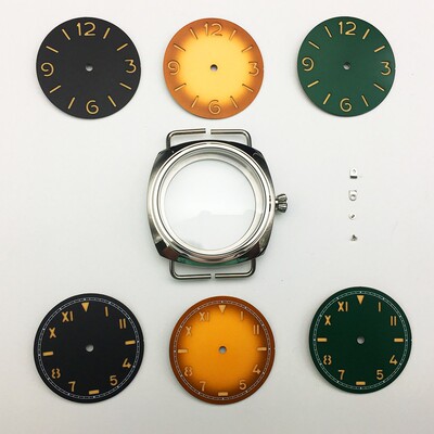 手表配件 45mm不锈钢手表表壳适用于ST3600手动机芯ETA6497/6498