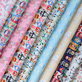 手工DIY面料桌布挡风被收纳袋手账卡通印花涤纶防风防水布料