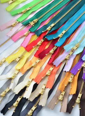 YKK铜通用尼龙手工DIY黑色白色灰色铜齿顺滑3号金属拉链20厘米