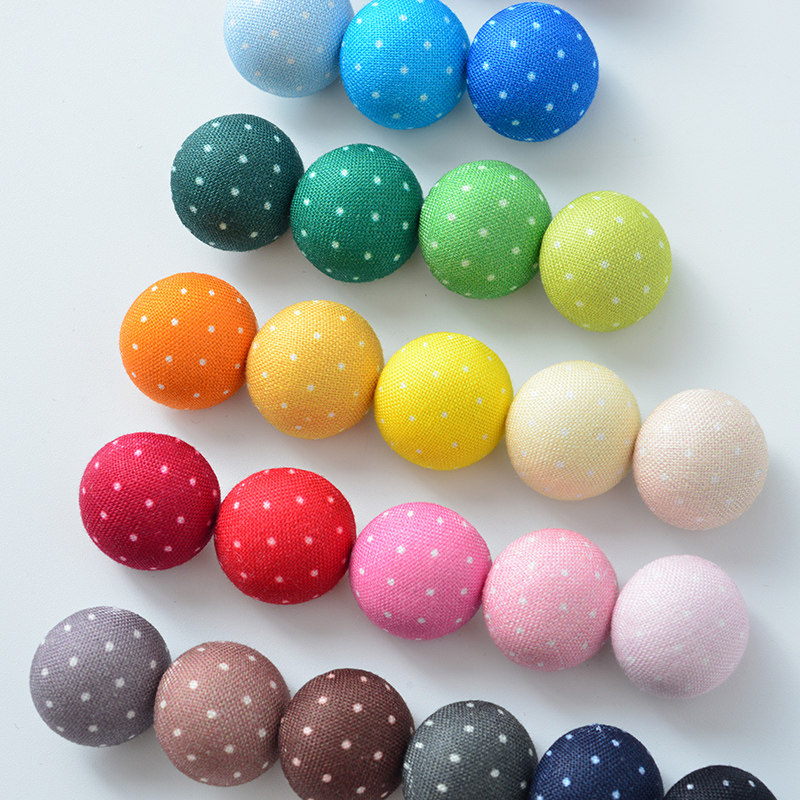 단추는 옷을 위한 다용도 둥근 단추입니다  순면 수제 DIY 다채로운 물 옥 점 알루미늄 바닥 버섯 덮힌 단추