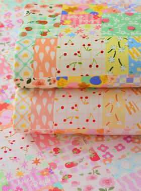 八安帆布棉帆细帆纯棉布料手工DIY桌布抱枕书包多巴胺色系拼格