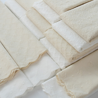 60支刺绣镂空蕾丝棉线纯棉布料