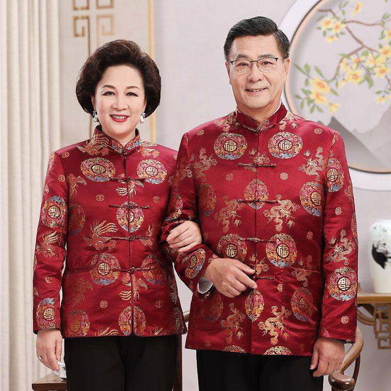 寿星衣服老人生日过寿衣服中老年唐装男爷爷奶奶80岁大寿服装冬装