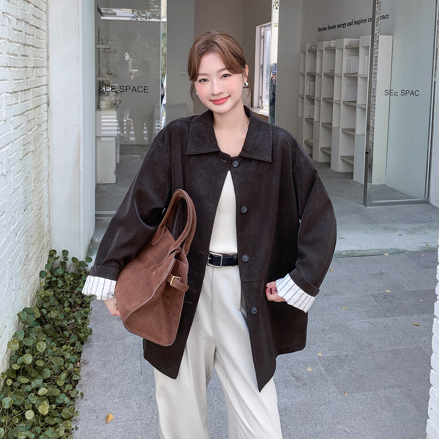 秋季新款PU皮衣短外套7019P160K228,女装皮衣,浙宝133