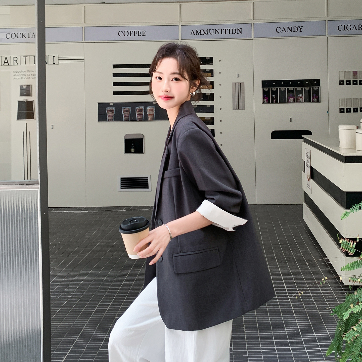 春季新款宽松西装外套7266p155控238，女装西装，浙宝133