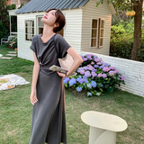 现货夏季修身垂感T恤裙短袖连衣裙133-5209P110K158，女装连衣裙，浙宝133
