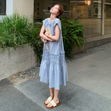 现货夏季新款宽松雾霾蓝连衣裙133-2621p125k188，女装连衣裙，浙宝133