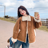 现货冬季新款皮毛一体羊羔毛短外套7209P195控298，女装棉衣/棉服，浙宝133