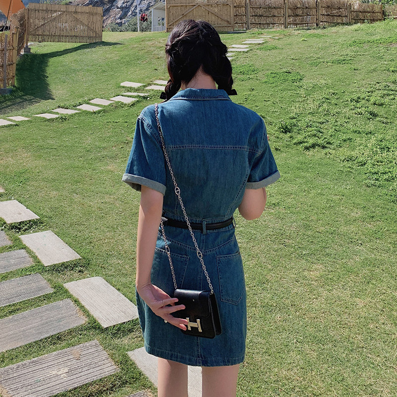 现货夏季薄款牛仔连衣裙133-8576P120控178,女装连衣裙,浙宝133