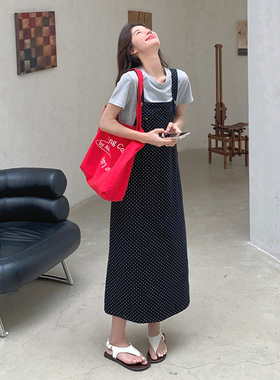 现货 夏季波点背带裙连衣裙133-5202P115k168