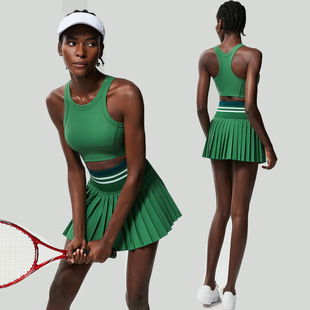 运动健身瑜伽服套装女防走光大码速干两件套羽毛球网球服装