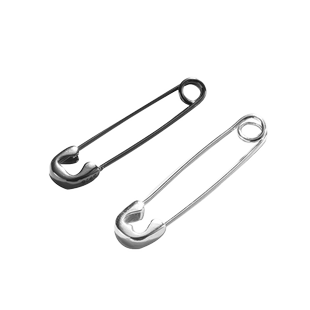 925纯银安全别针扣针小别针黑银色饰品潮男耳环百搭女耳饰耳挂