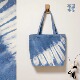 复古蓝白手工扎染帆布包文艺风女百搭日常购物学生上课单肩包