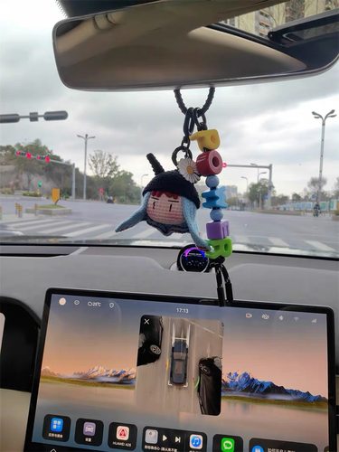 高级权志龙GD车挂POWER后视镜挂件羊角帽女手工钩织公仔男车内饰