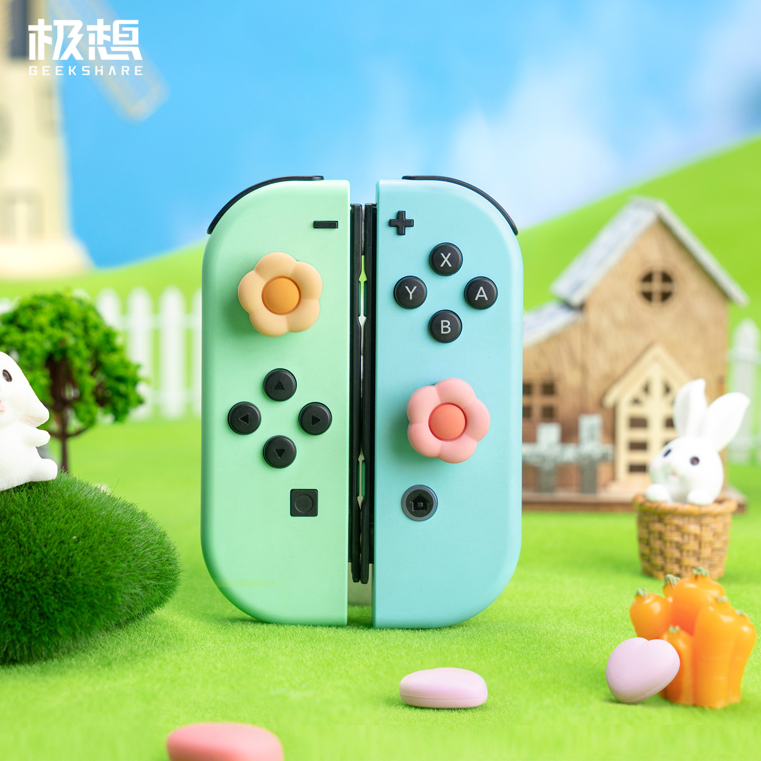 极想 任天堂switch摇杆帽ns手柄按键帽硅胶ps5/xbox手柄周边配件 电玩/配件/游戏/攻略 触笔 原图主图