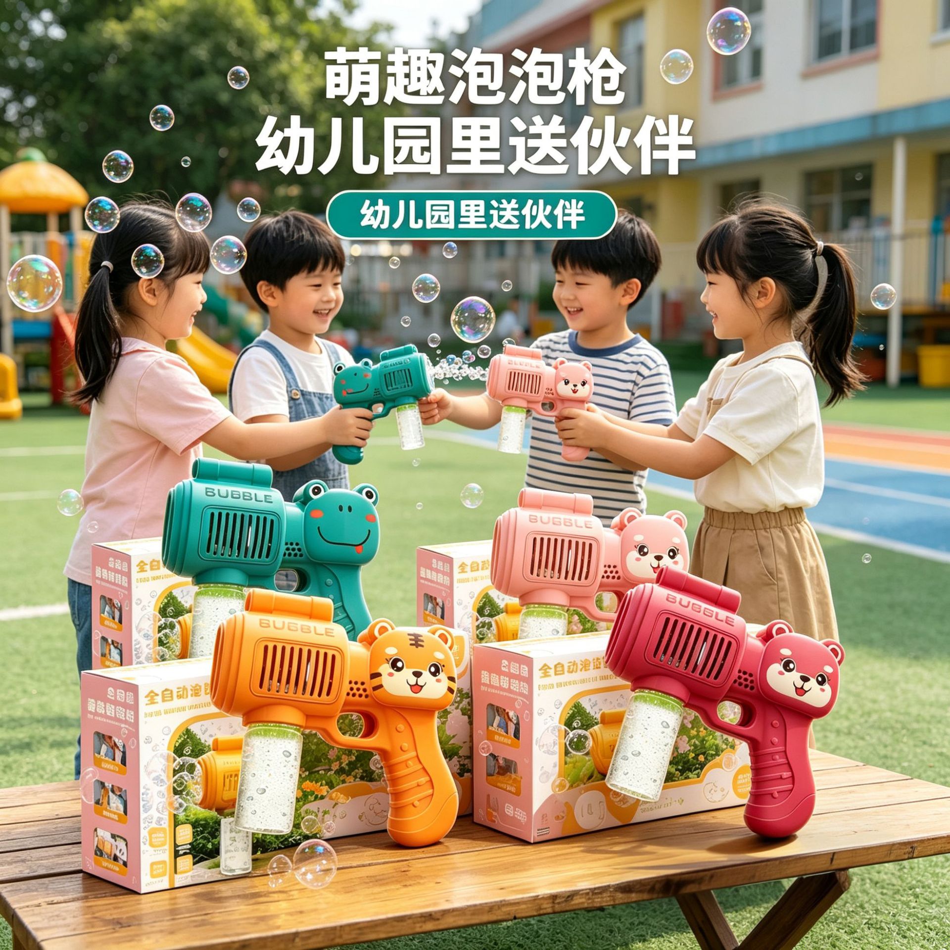 网红泡泡枪玩具电动灯光全自动泡泡照相机爆款儿童泡泡机手持不漏