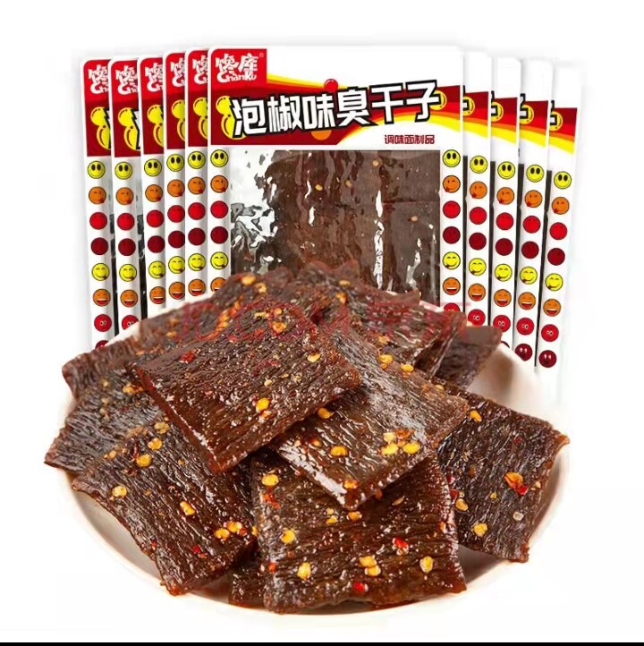 包邮百世兴馋库泡椒味臭干子70g袋装调味面制品休闲网红零食辣条