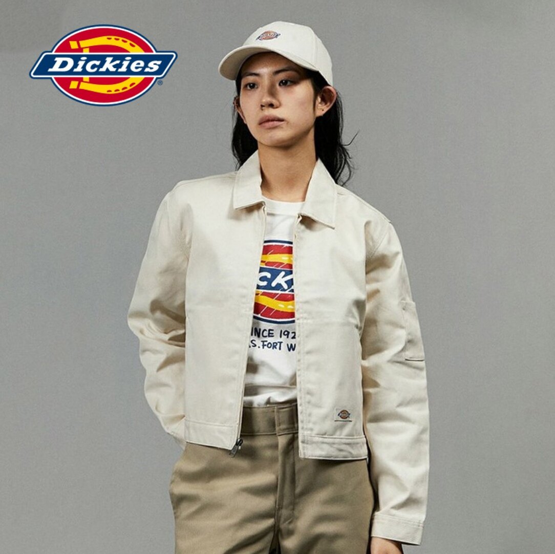 Dickies正品女士情侣中性艾森豪威尔夹克工装休闲翻领拉链短外套