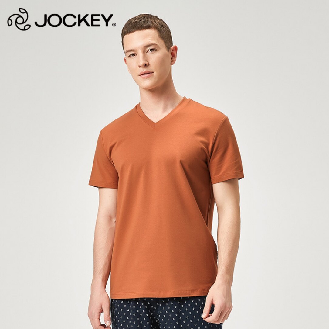 JOCKEY男士莫代尔棉V领短袖T恤