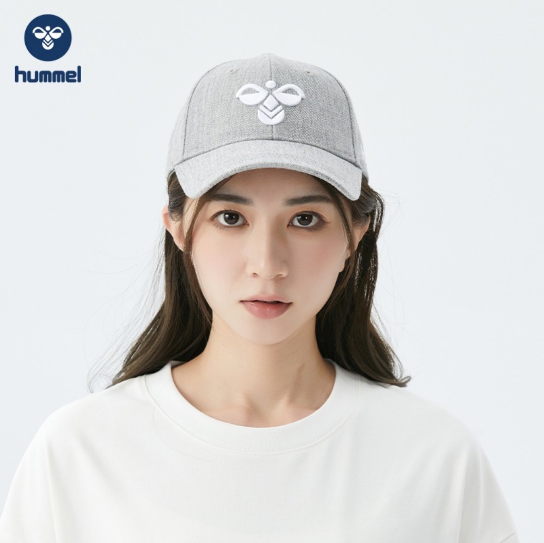 hummel丹麦大黄蜂男女同款休闲硬顶户外百搭弯檐遮阳棒球帽鸭舌帽