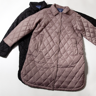 尾货194格 宽松棉服大衣女冬夹棉保暖外套大码 英国单 绗缝中长款